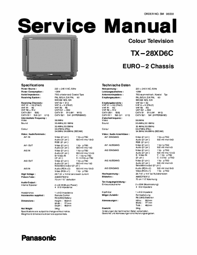 Panasonic TX-28XD6C TX-28XD6C
Chassis: EURO-2